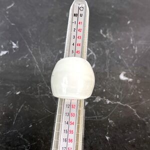 Artisan Glass Jewelry Chunky White Glass Statement‎ Ring – Size ~5